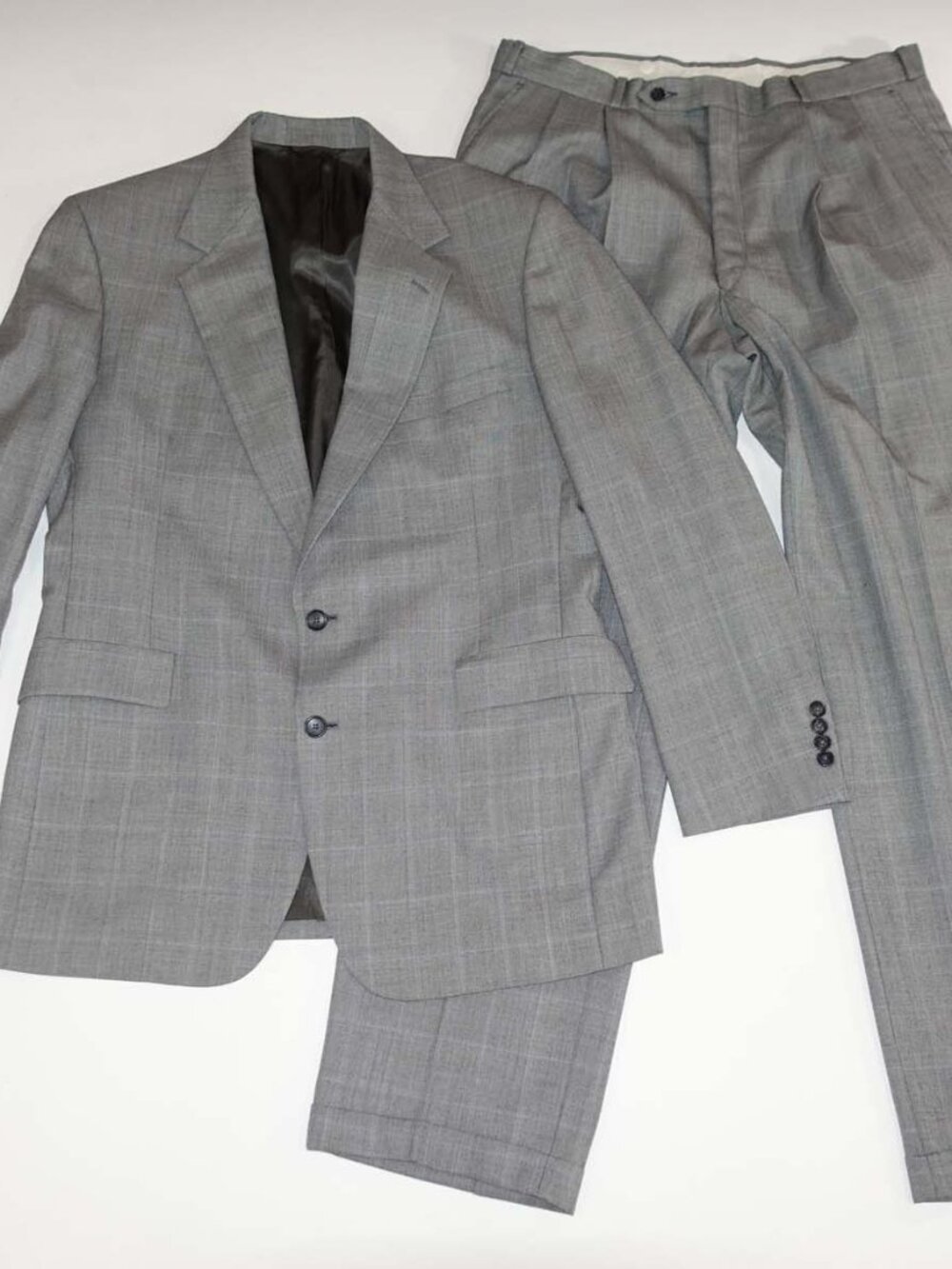 Talbot Jaimes Men's 2 Button Suit Size 44 Long 36 x 33 Gray Wool Blend 44L EUC